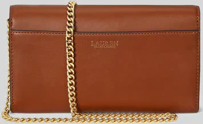 Lauren Ralph Lauren Schoudertas van echt leer met afneembare schouderketting