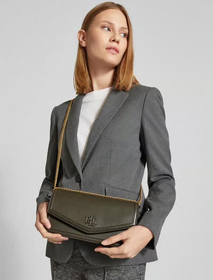 Lauren Ralph Lauren Schoudertas van schapenleer met labeldetail model 'SAWYER' - Foto 2