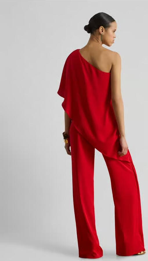 Lauren Ralph Lauren shaped fit jumpsuit met zacht vallende cape-overlay. - Foto 3