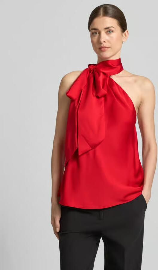 Lauren Ralph Lauren Shaped fit top met vetersdetail - Foto 3