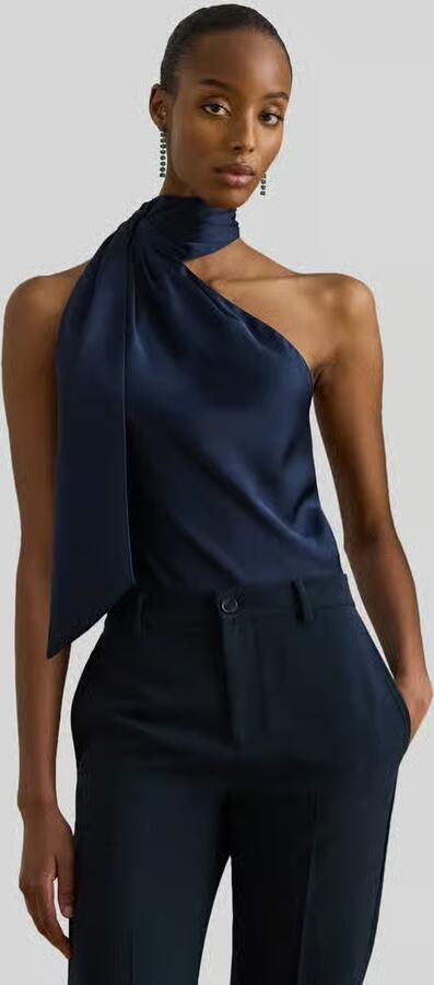 Lauren Ralph Lauren Shaped fit top met vetersdetail - Foto 2