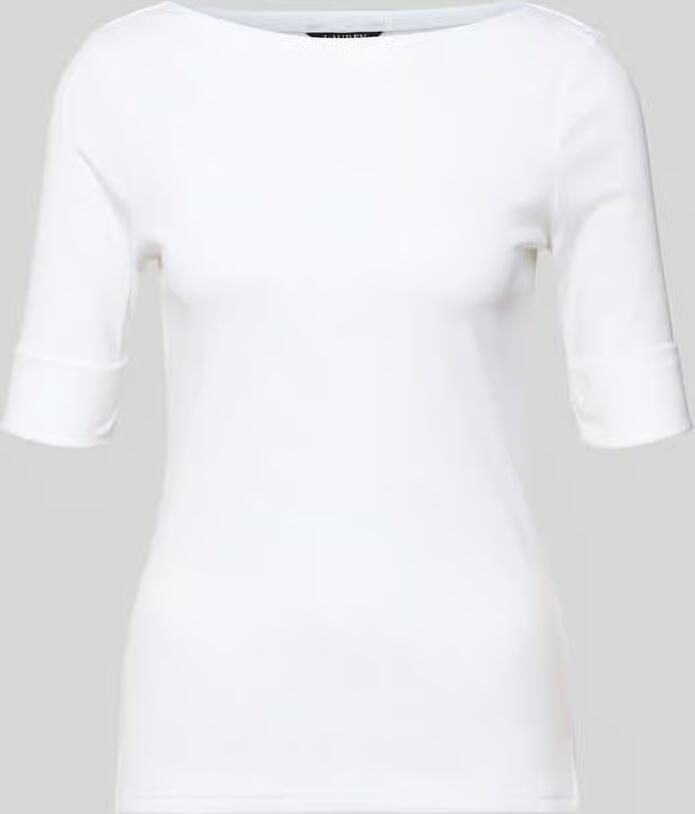 Ralph Lauren Katoenen Bootnektrui met Elleboogmouwen White Dames