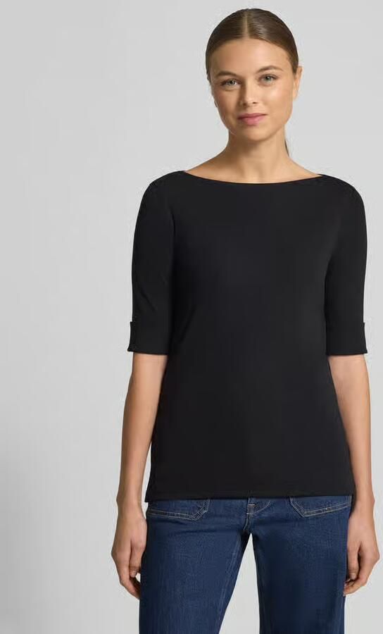 Ralph Lauren Katoenen Jersey T-shirt met Boothals Black Dames - Foto 6