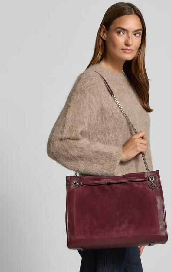 Lauren Ralph Lauren Shopper van runderleer met labelapplicatie - Foto 2