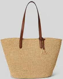 Lauren Ralph Lauren Shopper van stro met logo-applicatie - Foto 2