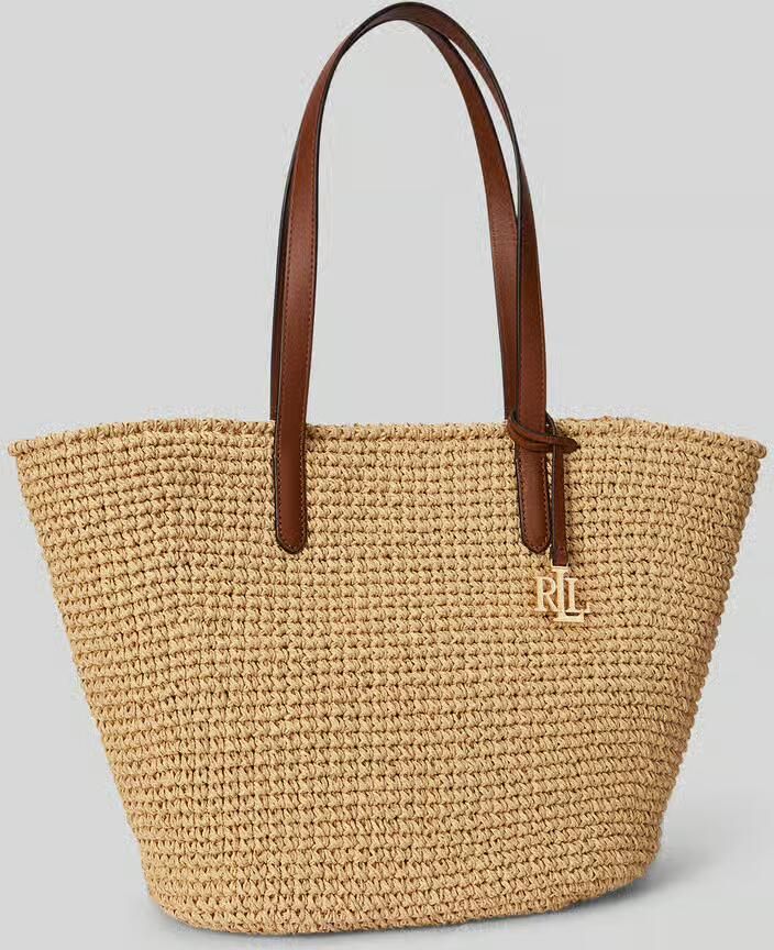 Lauren Ralph Lauren Shopper van stro met logo-applicatie