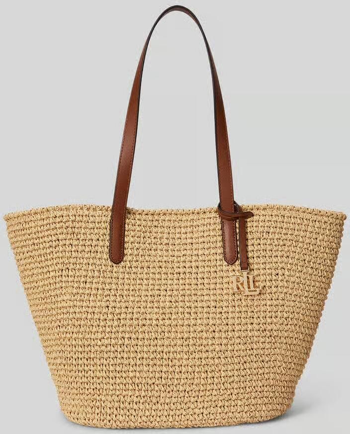 Lauren Ralph Lauren Shopper van stro met logo-applicatie - Foto 2