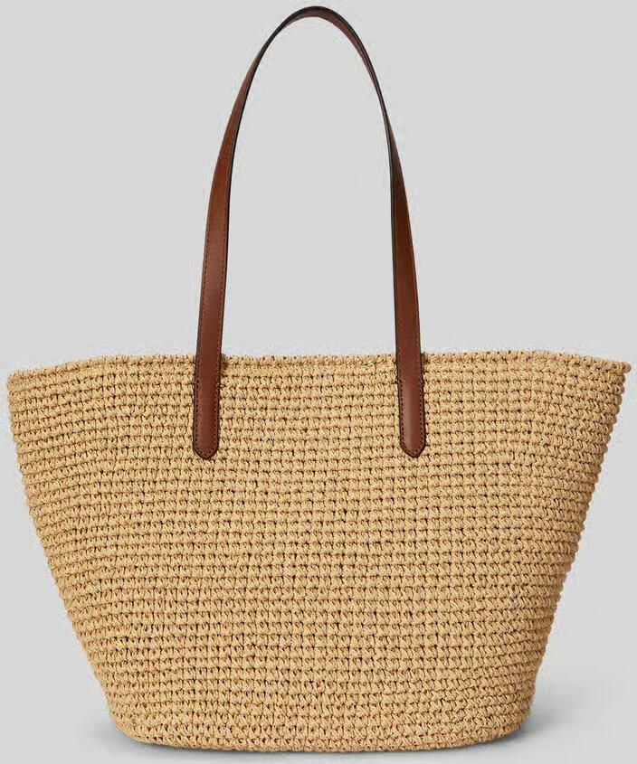 Lauren Ralph Lauren Shopper van stro met logo-applicatie - Foto 3