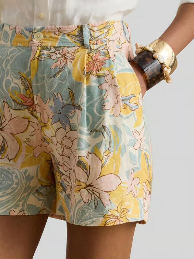 Lauren Ralph Lauren Short van puur linnen met all-over motief