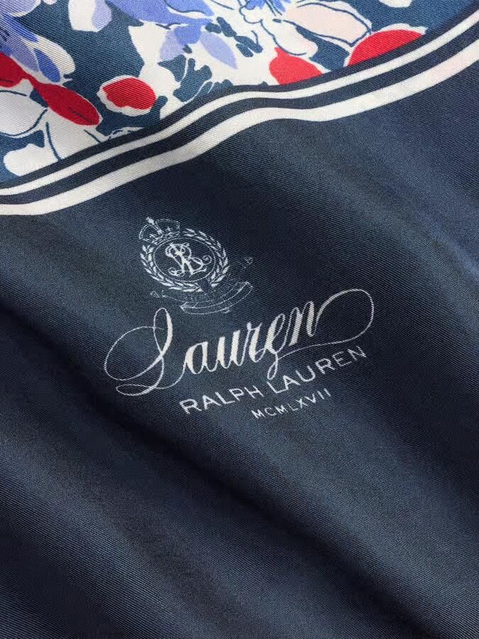 Lauren Ralph Lauren Sjaal van pure zijde met logo-opschrift