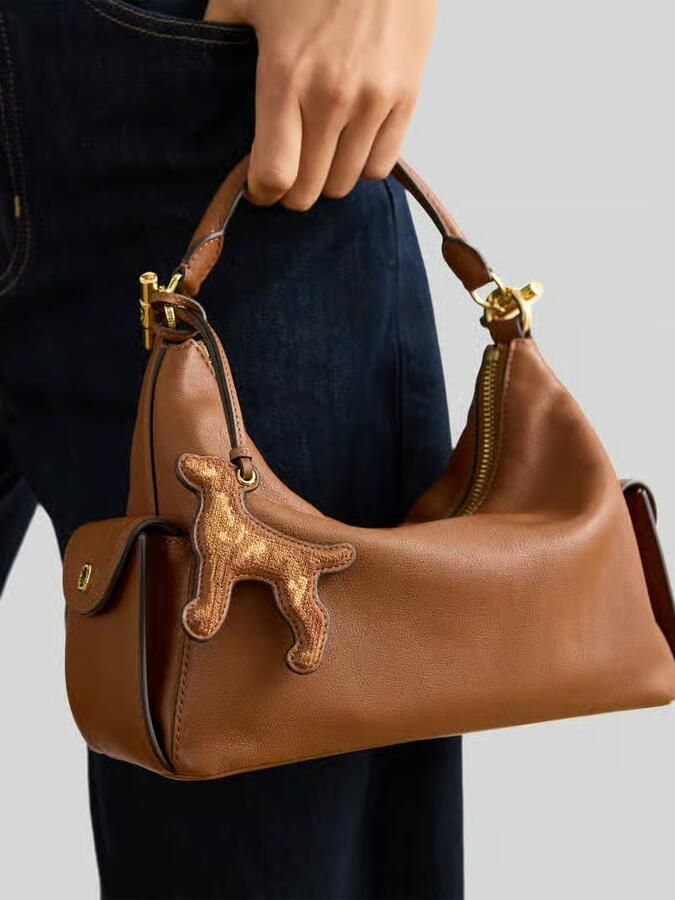 Lauren Ralph Lauren Sleutelhanger van echt kalfsleer model 'PUFFD VIZSLA' - Foto 2