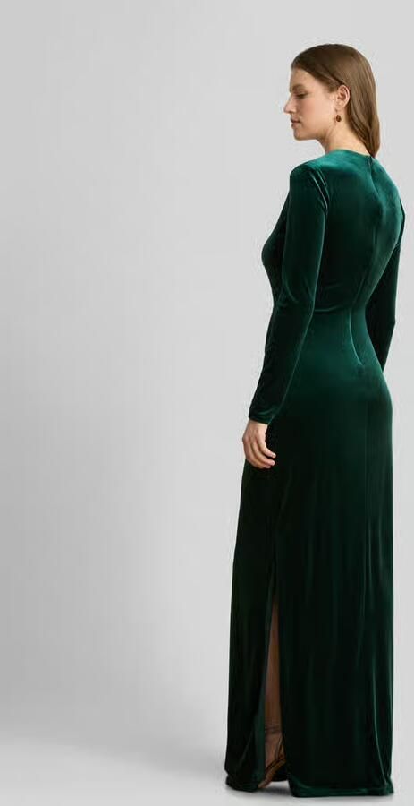 Lauren Ralph Lauren Slim Fit avondjurk met asymmetrische hals - Foto 2