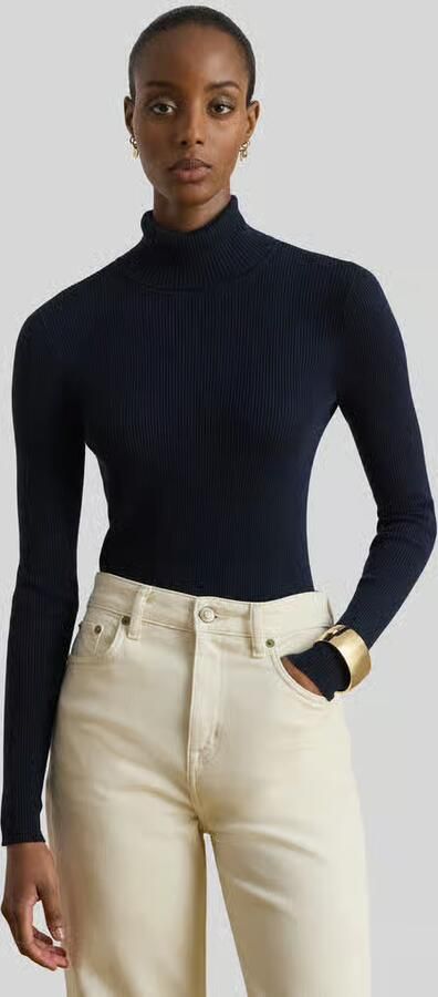 Lauren Ralph Lauren Slim fit coltrui van mix van katoen en modal - Foto 2
