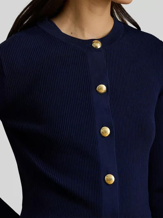 Lauren Ralph Lauren slim fit gebreid jack met knoopdetails