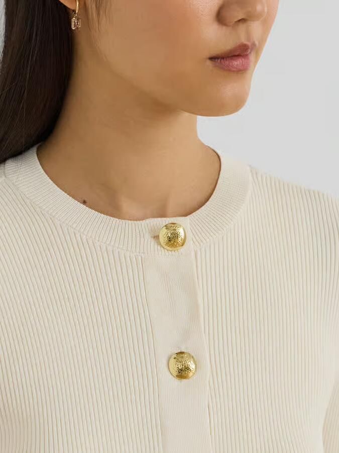 Lauren Ralph Lauren slim fit gebreid jack met knoopdetails