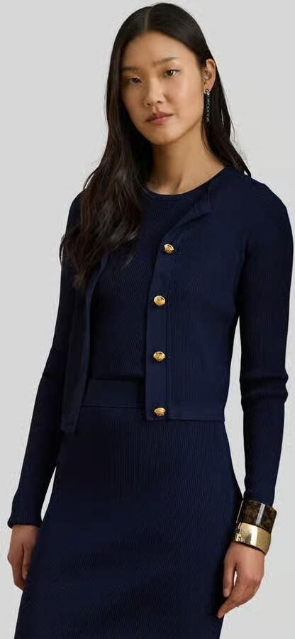 Lauren Ralph Lauren slim fit gebreid jack met knoopdetails - Foto 3