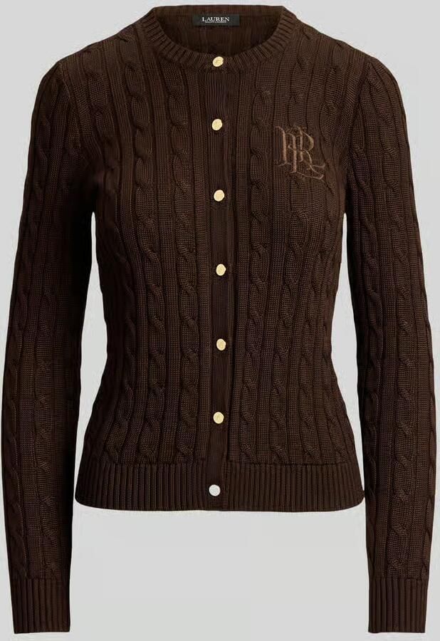 Lauren Ralph Lauren slim fit gebreid jack van mix van katoen en viscose