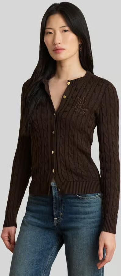 Lauren Ralph Lauren slim fit gebreid jack van mix van katoen en viscose - Foto 3