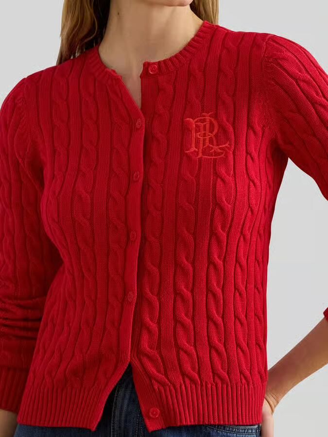 Lauren Ralph Lauren slim fit gebreid jack van puur katoen