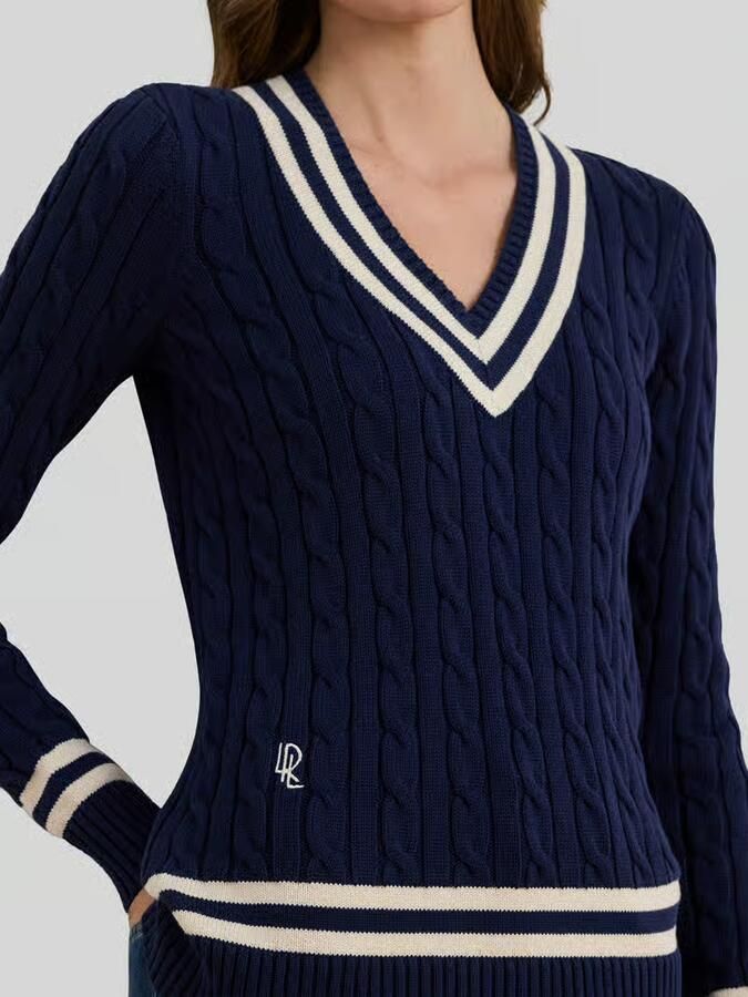 Lauren Ralph Lauren slim fit gebreide pullover van puur katoen