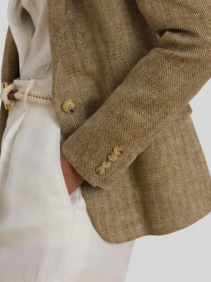 Lauren Ralph Lauren slim fit korte blazer van puur linnen