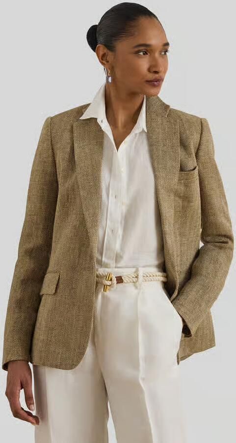 Lauren Ralph Lauren slim fit korte blazer van puur linnen - Foto 4