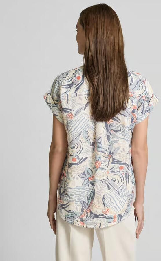 Lauren Ralph Lauren Slim fit linnen overhemdblouse met 1 2-mouwen model 'BROONO'