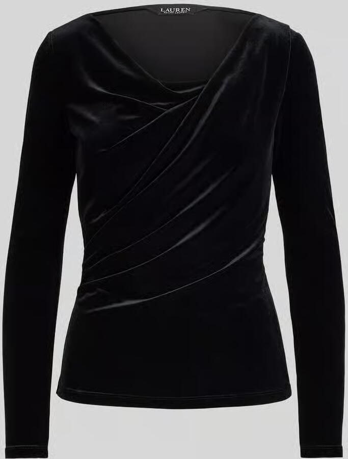 Lauren Ralph Lauren Slim fit pullover met gedrapeerde watervalhals