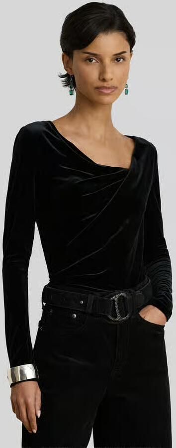 Lauren Ralph Lauren Slim fit pullover met gedrapeerde watervalhals - Foto 3