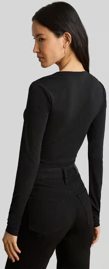 Lauren Ralph Lauren slim fit shirt met lange mouwen met asymmetrische hals - Foto 3