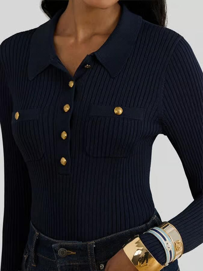 Lauren Ralph Lauren slim fit shirt met lange mouwen van viscosemix met knopen