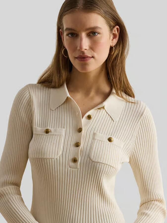 Lauren Ralph Lauren slim fit shirt met lange mouwen van viscosemix met knopen