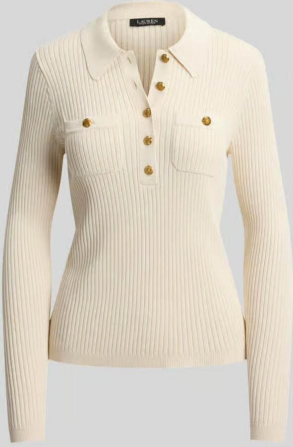 Lauren Ralph Lauren slim fit shirt met lange mouwen van viscosemix met knopen - Foto 2