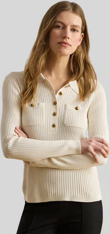 Lauren Ralph Lauren slim fit shirt met lange mouwen van viscosemix met knopen - Foto 2