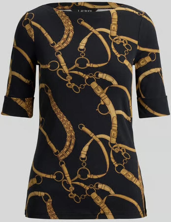Lauren Ralph Lauren slim fit T-shirt met all-over motief model 'JUDY' - Foto 2