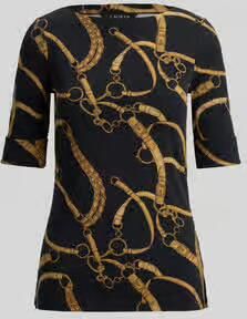 Lauren Ralph Lauren slim fit T-shirt met all-over motief model 'JUDY'
