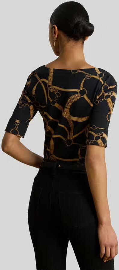 Lauren Ralph Lauren slim fit T-shirt met all-over motief model 'JUDY' - Foto 2