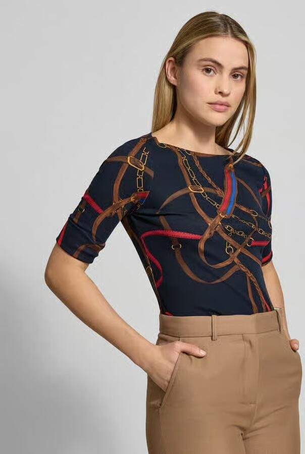 Lauren Ralph Lauren Slim fit T-shirt met all-over print model 'JUDY'