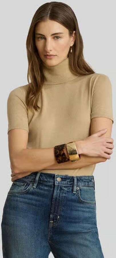Lauren Ralph Lauren slim fit T-shirt met zijde-anteil model 'RESEDA' - Foto 3