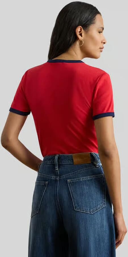 Lauren Ralph Lauren Slim fit T-shirt van katoenmix