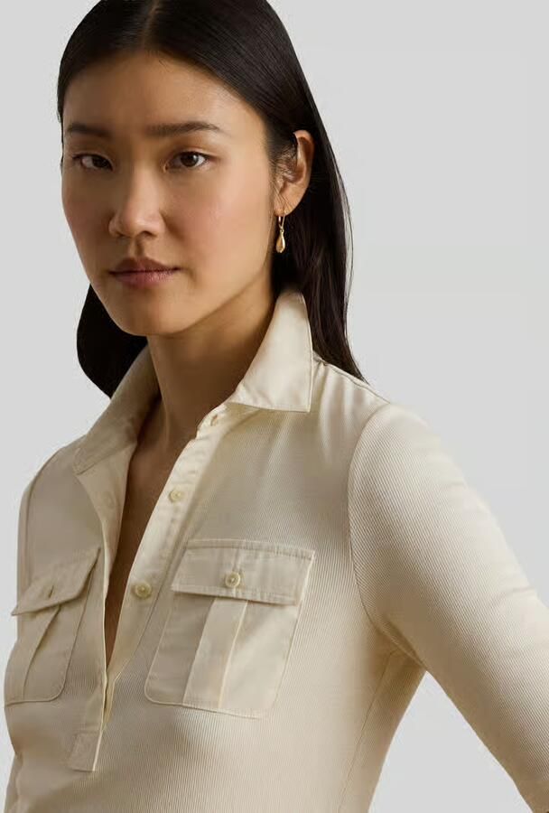 Lauren Ralph Lauren slim fit T-shirt van katoenmix model 'HAIDELLE'