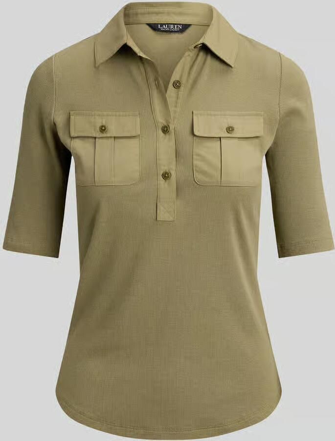 Lauren Ralph Lauren slim fit T-shirt van katoenmix model 'HAIDELLE' - Foto 2