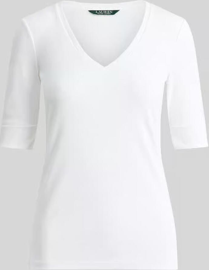 Lauren Ralph Lauren Slim fit T-shirt van katoenmix model 'JUDY' - Foto 3