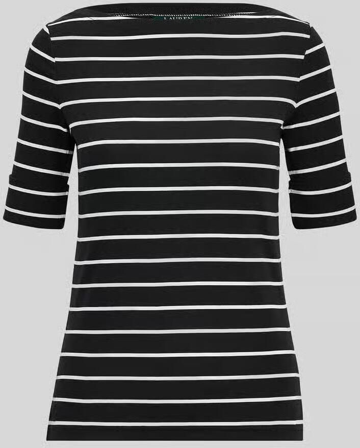 Lauren Ralph Lauren slim fit T-shirt van katoenmix model 'JUDY' - Foto 2