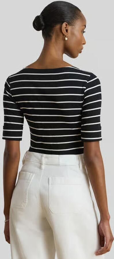 Lauren Ralph Lauren slim fit T-shirt van katoenmix model 'JUDY' - Foto 2