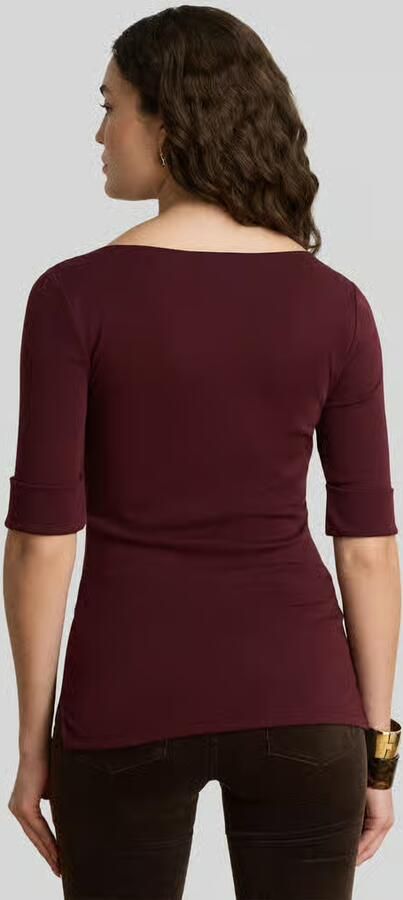 Lauren Ralph Lauren Slim fit t-shirt van katoenmix model 'JUDY' - Foto 3