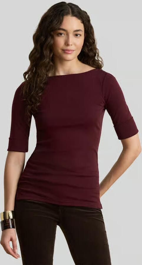 Lauren Ralph Lauren Slim fit t-shirt van katoenmix model 'JUDY' - Foto 2