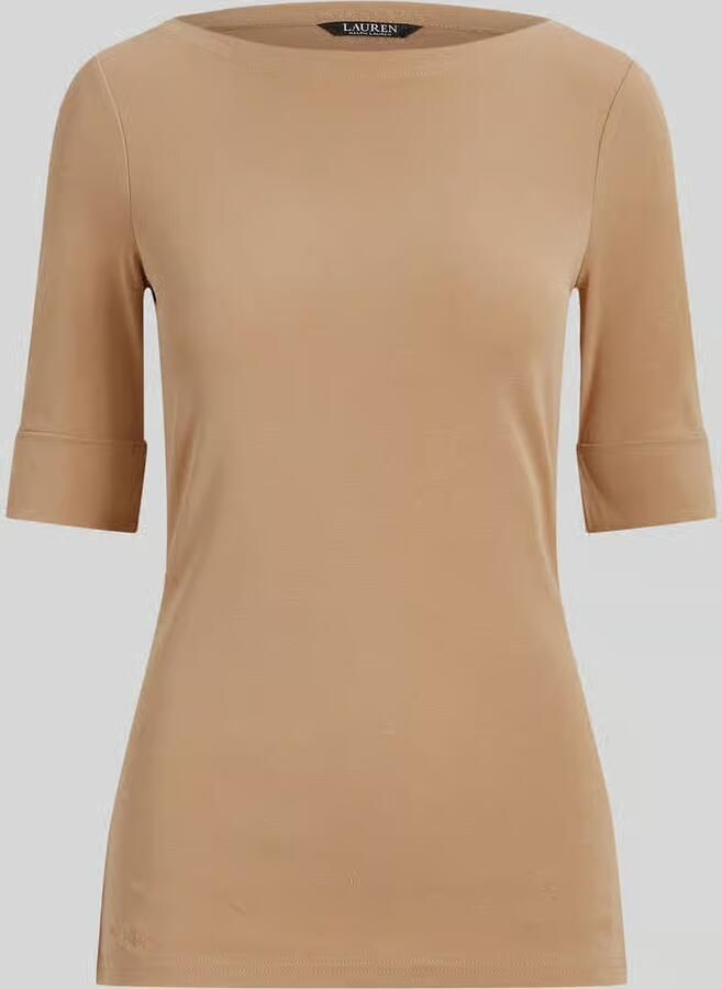 Lauren Ralph Lauren T-shirt met geribde boothals model 'JUDY' - Foto 5
