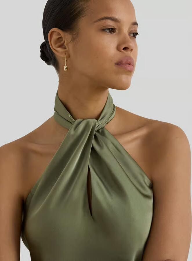 Lauren Ralph Lauren slim fit top met hals met halter