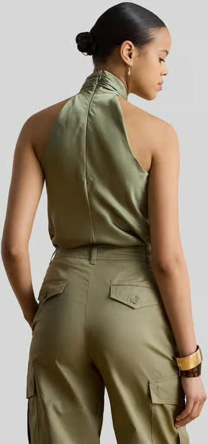 Lauren Ralph Lauren slim fit top met hals met halter - Foto 3